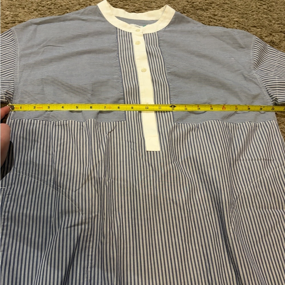 Vince Women’s Short Sleeve Tunic Nautical Vacation Blue White Striped Size 4 - Picture 10 of 11